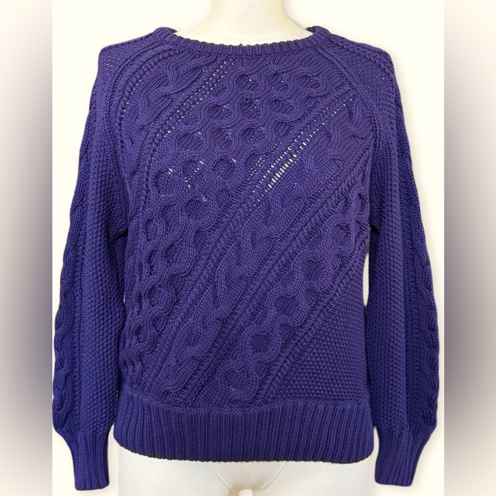J. Crew Cable Diagonal Cable Knit Spring/Summer Fisherman Sweater